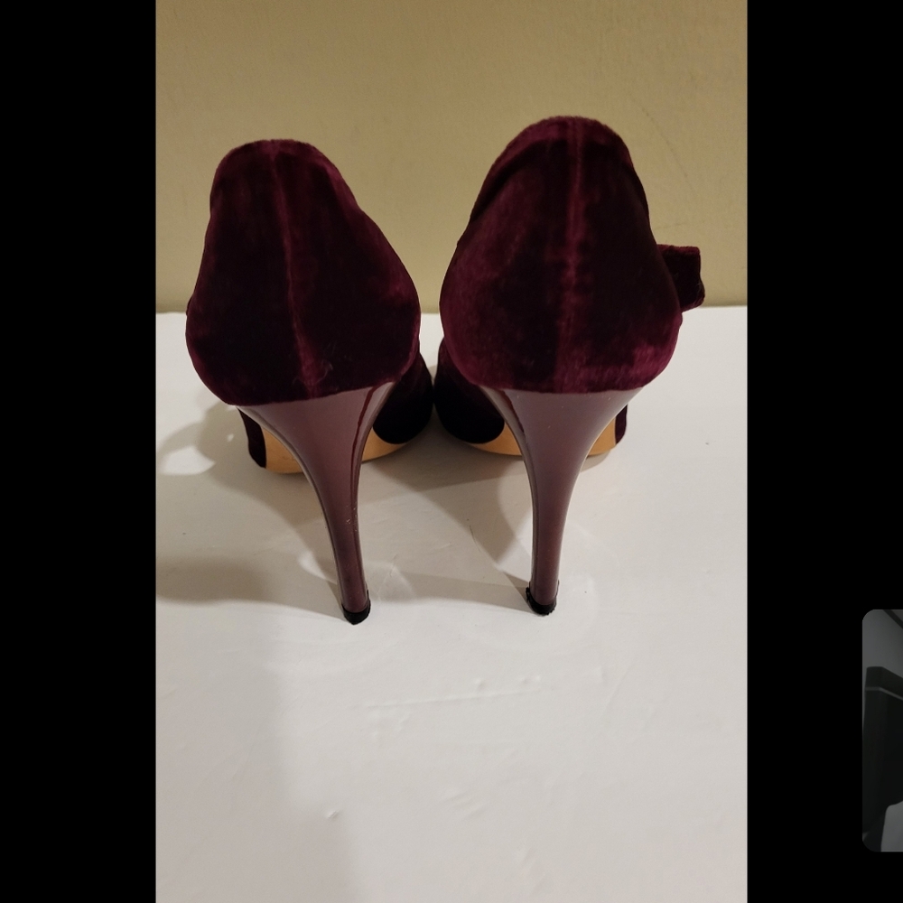 Kate Spade heel Velour Bordeaux Women's Shoes Size 8.5 - Picture 5 of 5